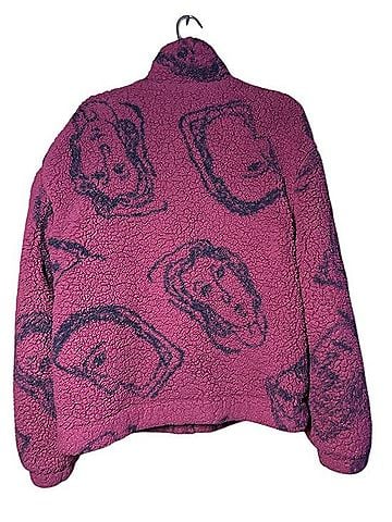 Urban Outfitters Sherpa Fuzzy Berry Zip Teddy Jacket Jacket (view 2)