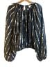 H&M 100% Polyester Stripes Black White Blouse Size 12 - photo 1