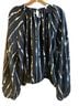 H&M 100% Polyester Stripes Black White Blouse Size 12 - photo 2