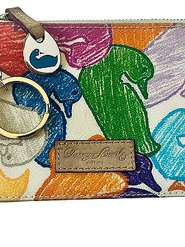 Dooney & Bourke Rainbow Wonder Ducks Coin Pouch Keychain Leather Coin Purse (view 1)