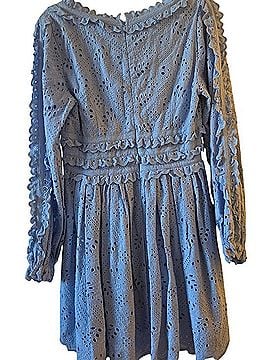 Allison Scalloped Eyelet Long-Sleeve Mini Dress Casual Dress (view 2)