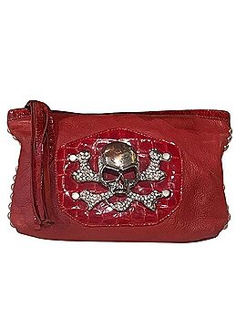 Leatherock USA LeatherClutch w/crystal Skull Clutch (view 1)