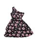 DR2 100% Polyester Floral Pink Black Cocktail Dress Size S - photo 3
