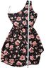 DR2 100% Polyester Floral Pink Black Cocktail Dress Size S - photo 6