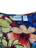 Chico's 100% Silk Floral Red Blue Green 3/4 Sleeve Silk Top Size M - photo 3