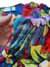 Chico's 100% Silk Floral Red Blue Green 3/4 Sleeve Silk Top Size M - photo 4