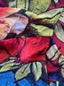 Chico's 100% Silk Floral Red Blue Green 3/4 Sleeve Silk Top Size M - photo 5