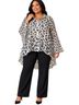 Avenue Animal Print Black White Blouse Size 22 - photo 1