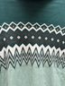 L.L.Bean Chevron-herringbone Fair Isle Green Black White Gray Orange Turtleneck Sweater Size M - photo 4