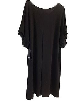 GNW Black Midi Shift Dress with Ruffle Sleeves Casual Dress (view 1)