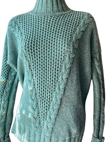 Autumn Cashmere Turtleneck Cable &amp; Waffle Knit Sweater Cashmere Pullover Sweater (view 1)