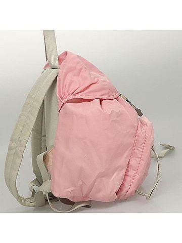 Prada Single Buckle Pocket Tessuto Pink Nylon Backpack Bag (view 2)