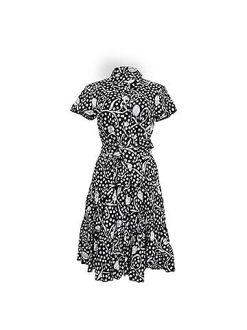Diane von Furstenberg Diane von Furstenberg Printed Shirt Dress in Black Cotton (view 1)