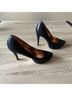 BCBGeneration Snake Print Black Gold Heels Size 10 - photo 3
