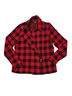 Chaps 100% Cotton Checkered-gingham Plaid Red Black Jacket Size L - photo 4
