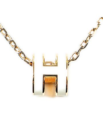Hermes Leather Goods Mini Pop H Pendant Necklace (view 2)