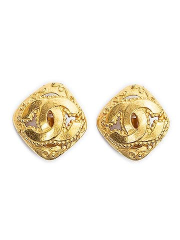 Chanel CC Diamond-shaped Clip On Earrings (view 1)