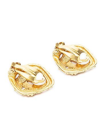 Chanel CC Diamond-shaped Clip On Earrings (view 2)