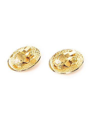 Chanel CC Oval Clip On Earrings (view 2)
