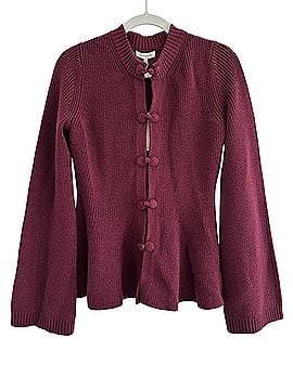 Rebecca Taylor Rhea Peplum Wool Cardigan (view 1)
