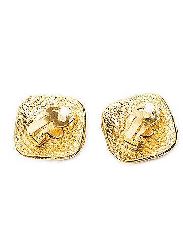 Chanel CC Diamond-Shaped Clip On Earrings (view 2)