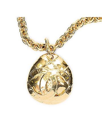 Chanel CC Quilted Oval Pendant Necklace (view 2)
