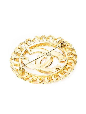 Chanel CC Interlaced Chain Round Brooch (view 2)