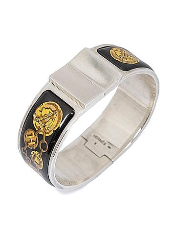 Hermes Leather Goods Loquet Enamel Bangle (view 1)