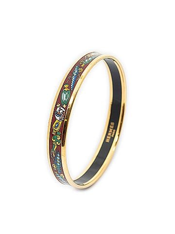 Hermes Leather Goods Enamel Bangle PM (view 1)