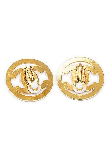 Chanel CC Turnlock Round Clip On Earrings (view 2)