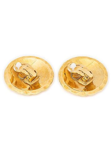 Chanel CC Quilted Round Disc Clip On Earrings (view 2)