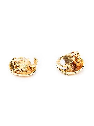 Chanel CC Crown Round Clip on Earrings (view 2)