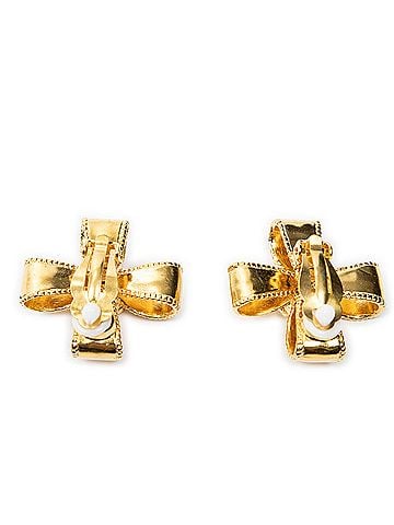 Chanel CC Ribbon Cross Clip On Earrings (view 2)