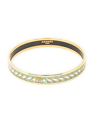 Hermes Leather Goods Enamel Bangle PM (view 2)