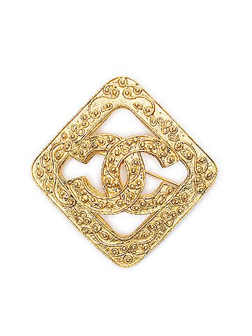 Chanel CC Diamond-Shaped Brooch (view 1)