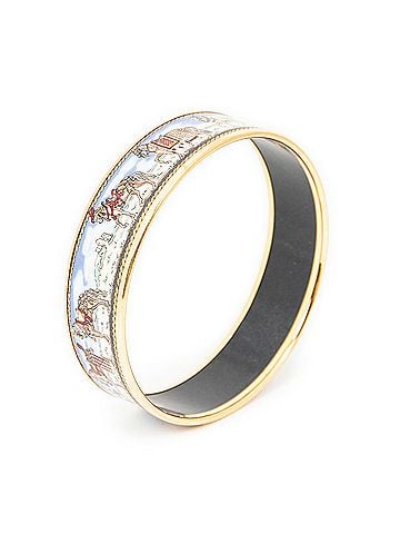 Hermes Leather Goods Enamel Bangle MM (view 1)