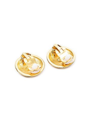 Chanel CC Quilted Round Clip On Earrings (view 2)