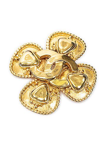 Chanel CC Clover Brooch Pin (view 1)