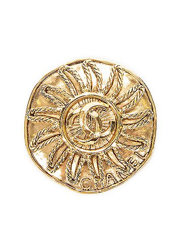 Chanel CC Round Sun Brooch Pin (view 1)