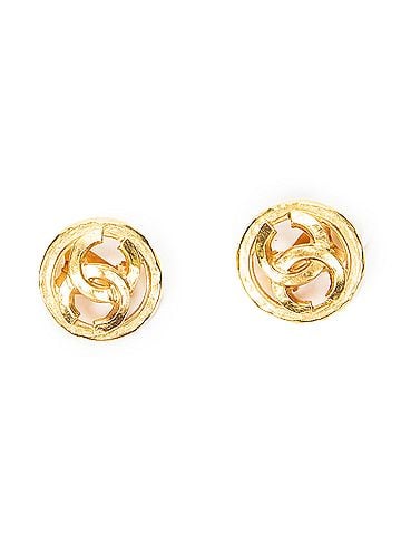 Chanel CC Cutout Round Clip On Earrings (view 1)