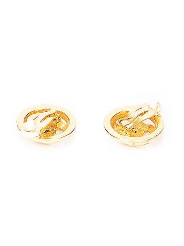Chanel CC Cutout Round Clip On Earrings (view 2)