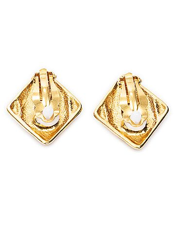 Chanel CC Diamond Clip On Earrings (view 2)