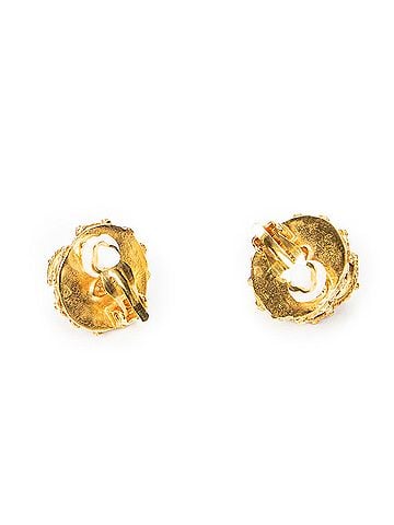 Chanel CC Faux Pearl Round Clip On Earrings (view 2)