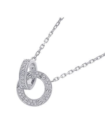 Cartier Cartier Necklace LOVE Circle Pavé Setting Diamonds 48P Total 0.30ct 18KWG B7216300 Pendant Collection (view 1)