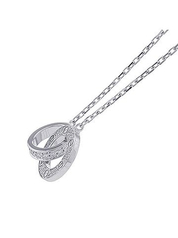 Cartier Cartier Necklace LOVE Circle Pavé Setting Diamonds 48P Total 0.30ct 18KWG B7216300 Pendant Collection (view 2)