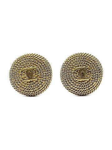 Chanel CC Twisted Rope Round Clip On Earrings (view 1)