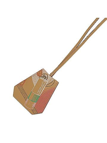 Hermès Hermes Long Necklace Clochette In &amp; Out Biscuit Swift Leather B Stamp HERMES (view 1)