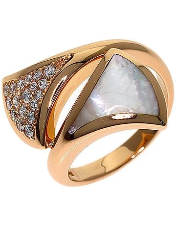 Bvlgari BVLGARI Diva's Dream Medium Shell Diamond Ring, 18K Pink Gold, Women's. (view 2)