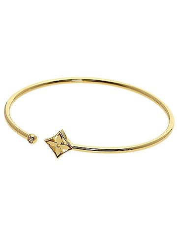 Louis Vuitton Louis Vuitton Bracelet Twist Blossom Diamond L #17.5 18K Yellow Gold Women's LOUIS VUITTON (view 1)