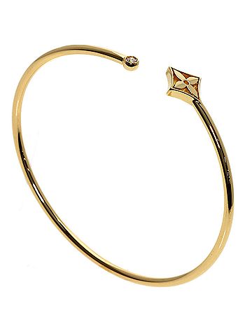 Louis Vuitton Louis Vuitton Bracelet Twist Blossom Diamond L #17.5 18K Yellow Gold Women's LOUIS VUITTON (view 2)